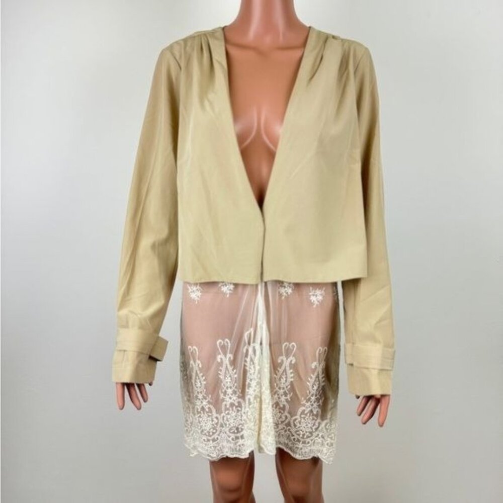 Women's Umgee Lightweight Collarless Lace Accent Blazer Size Large